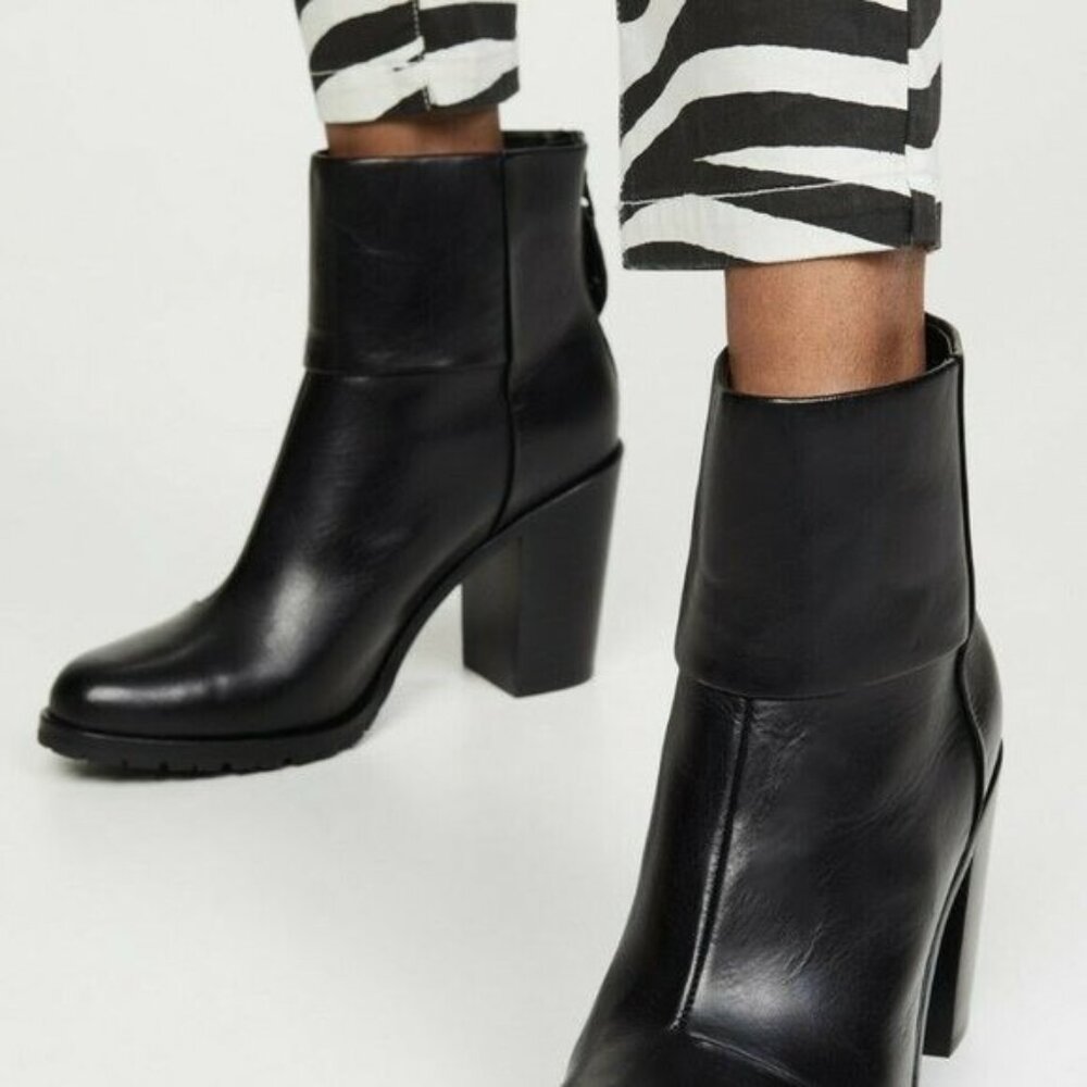 Rag & Bone Newbury 2.0 Platform Ankle Boots Bootie Black Leather Zip EU 37 US 37 - Picture 3 of 10